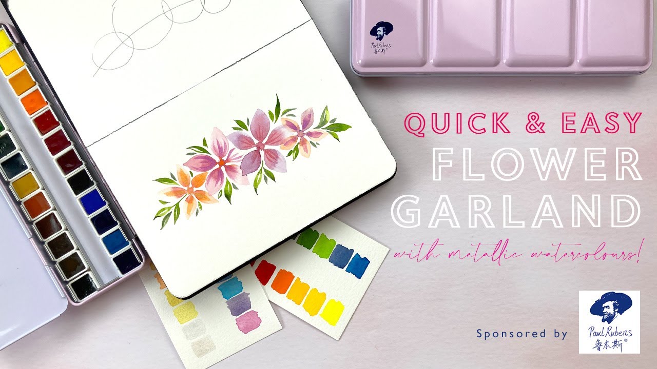 Quick and Easy Flower Garland with Paul Rubens Watercolour