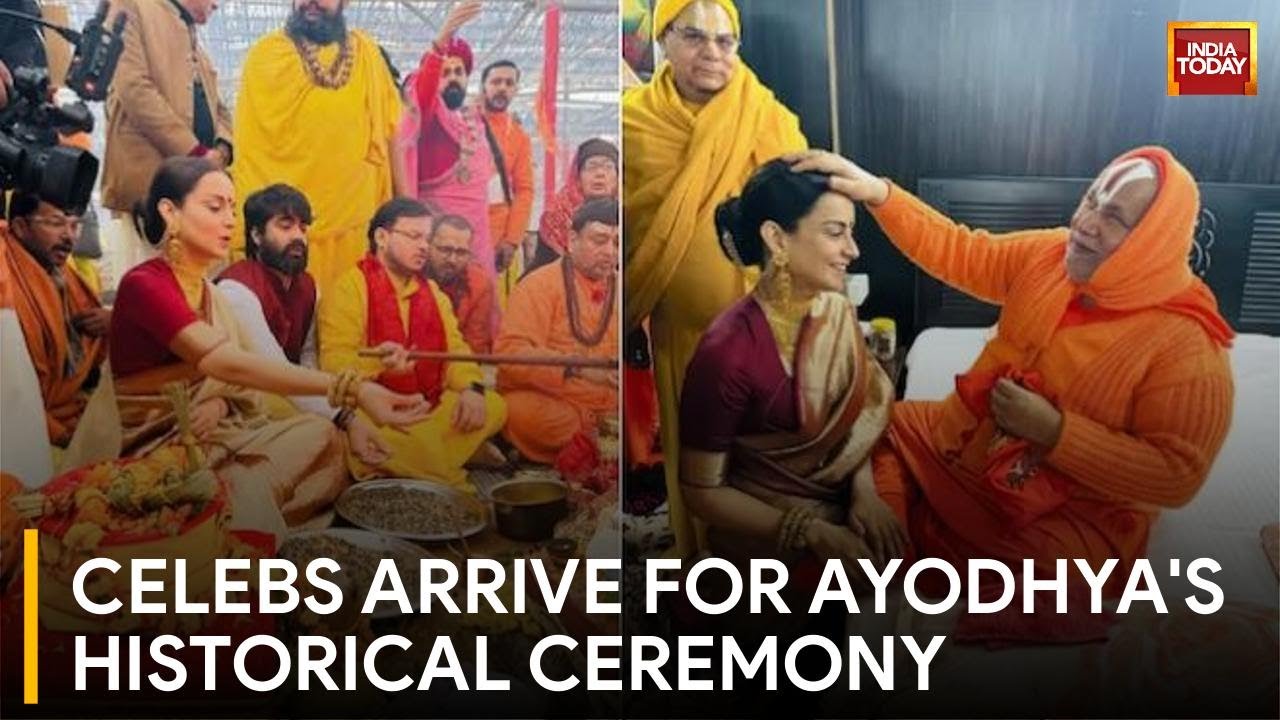 Celebrities Flock To Ayodhya For Mega Pran Pratishtha Ceremony