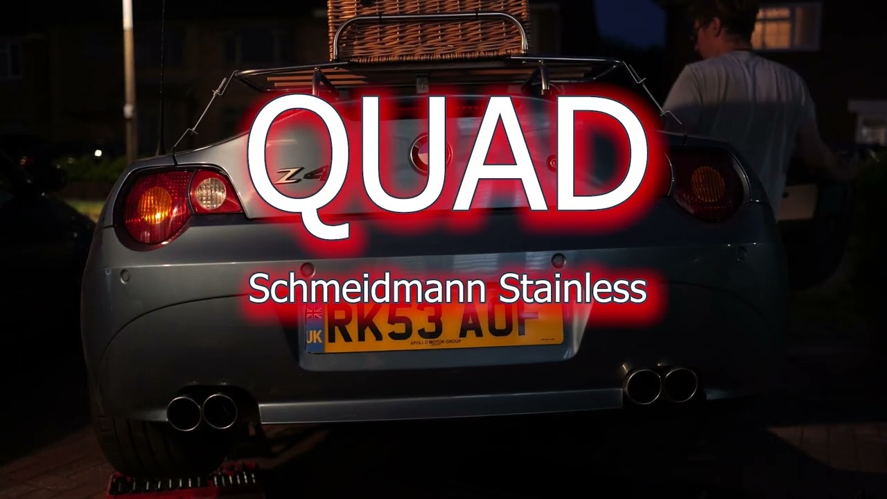 QUAD stainless Schmiedmann exhaust on BMW Z4 3.0i E85 M54