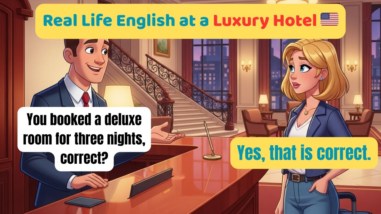 🌍 Real Life English at a Luxury Hotel 🇺🇸 | English for Travelers