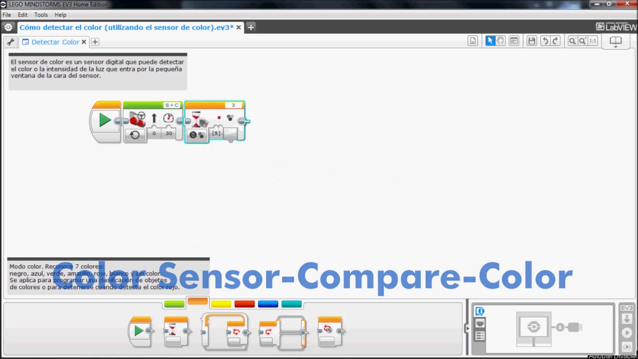 Detectar Color Sensor - LEGO EV3 (유)