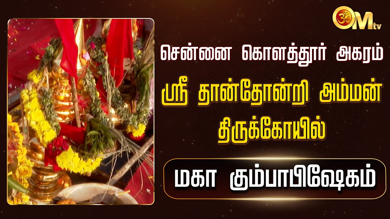 சென்னை கொளத்தூர் அகரம் ஸ்ரீ தான்தோன்றி அம்மன் திருக்கோயில் மகா கும்பாபிஷேகம் | Chennai | OM TV