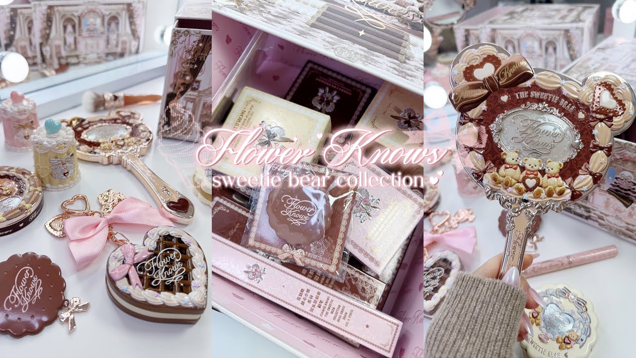 new flower knows sweetie bear collection 🧸🎀🍪 | asmr unboxing + review