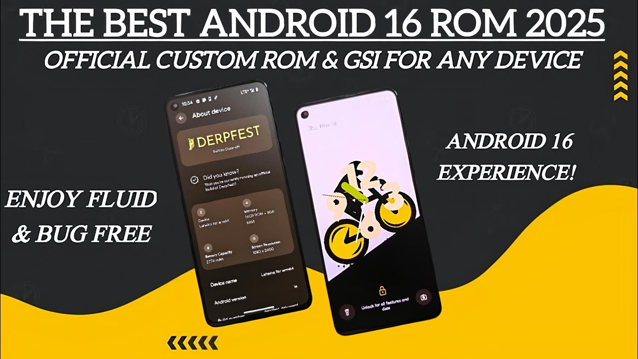Лучшая кастомная прошивка Android 16 и GSI для любого устройства Derfest OS 16