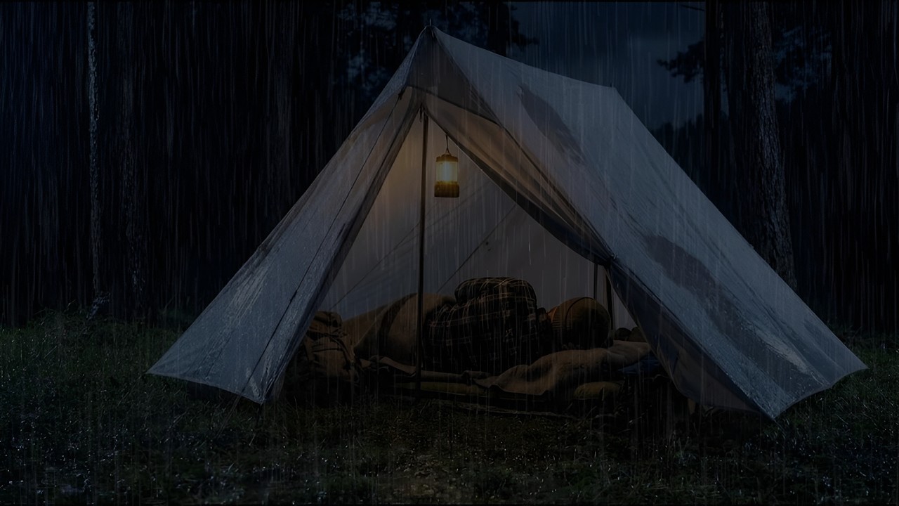 Deep Sleep on Rainy Night 🛌 | Heavy Rain on Tent for Stress & Anxiety Relief | White Noise ASMR
