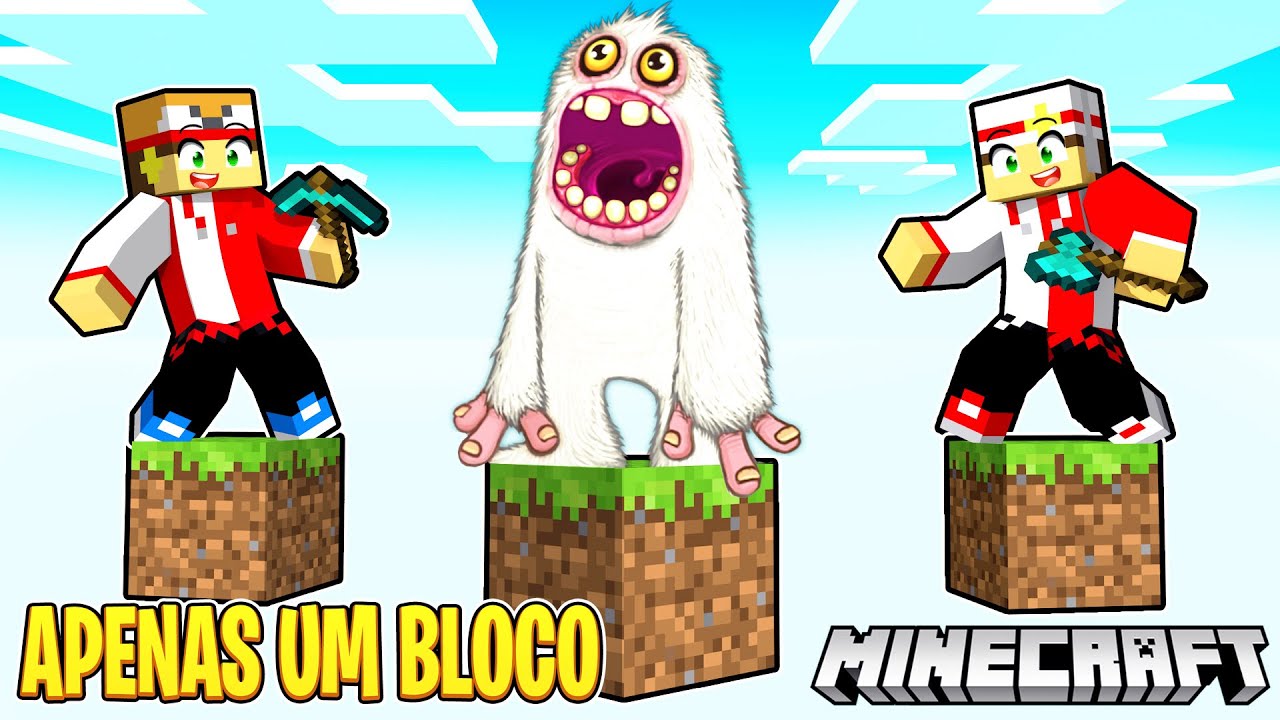 Construí o Mamutinho com Apenas um Bloco no Minecraft😁