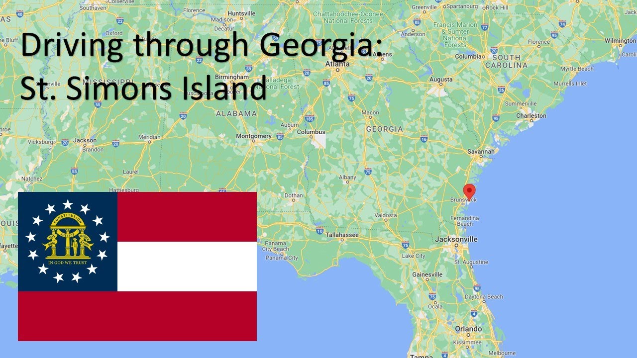Driving through Saint Simmons Island, Georgia