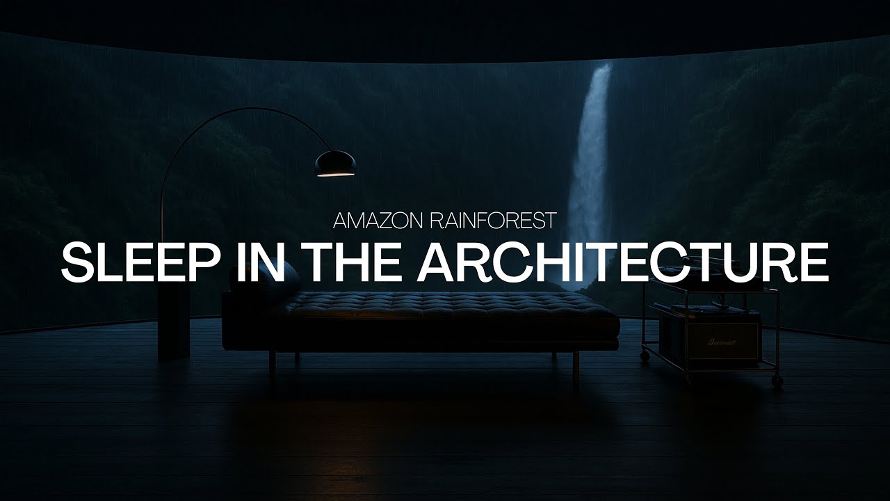 Rainfall Inside a Mid-Century Jungle Retreat | Amazon Rainforest Ambience Designed for Sleep & Focus