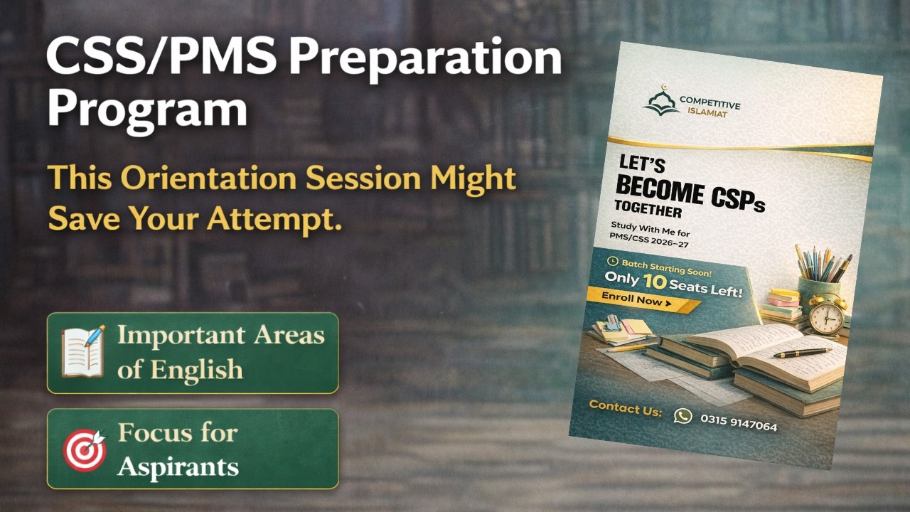 CSS & PMS Preparation Program | Orientation Session | English Focus Areas & Smart Strategy