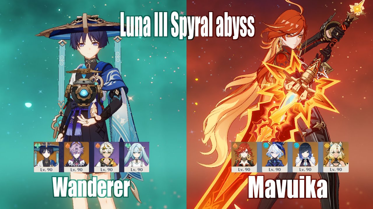 C1 Wanderer Durin C2R1 Mavuika Double Hydro | Spiral Abyss luna III | Genshin Impact