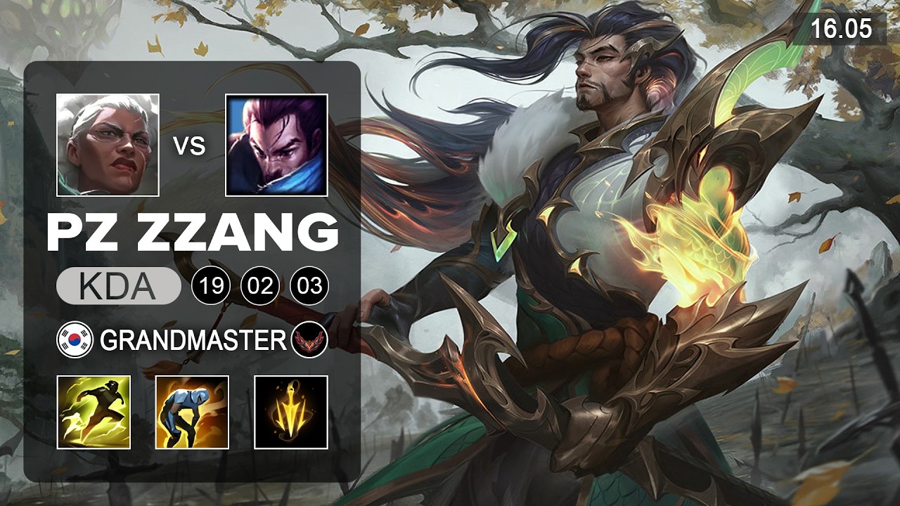 PzZZang Yasuo vs Ambessa Top - KR Challenger - Patch 16.05 Season 16
