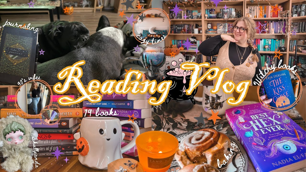READING VLOG | catching up on my goodreads goal, witchy books, journaling, and halloween vibes 📚🎃
