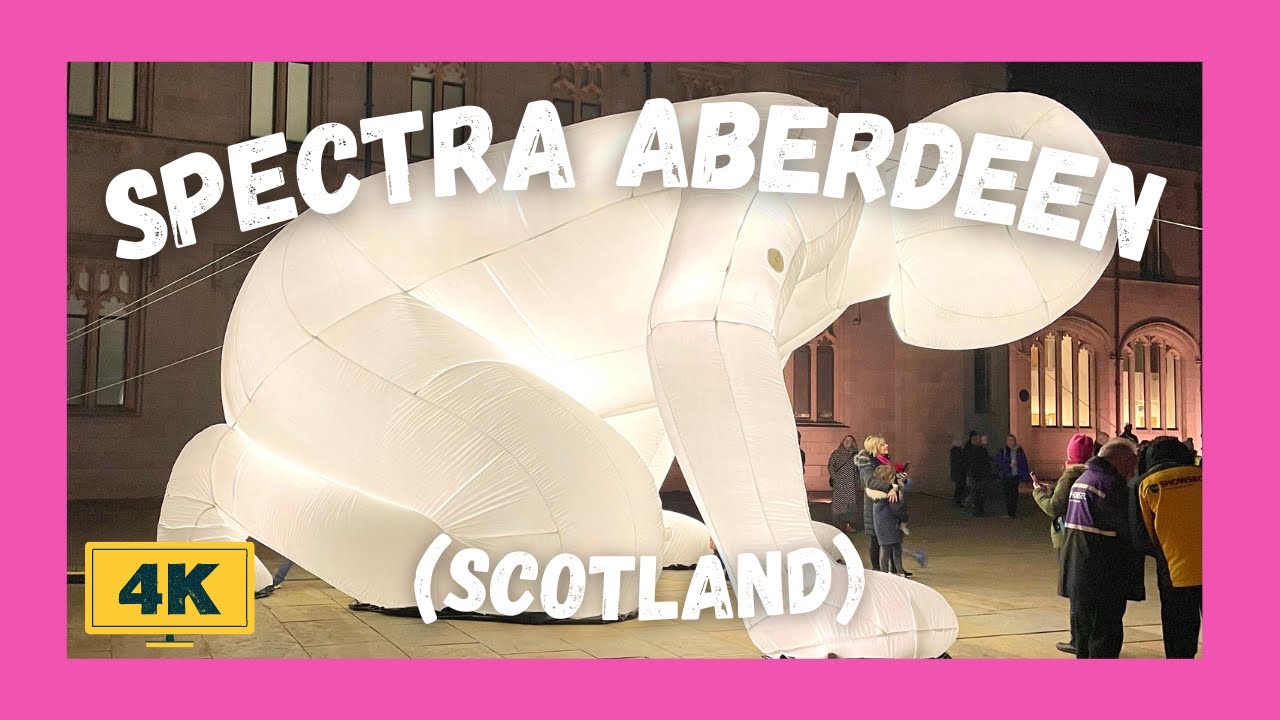 Spectra Aberdeen | Lights Festival | Walking Tour | Scotland | ASMR | 4K | 🏴󠁧󠁢󠁳󠁣󠁴󠁿