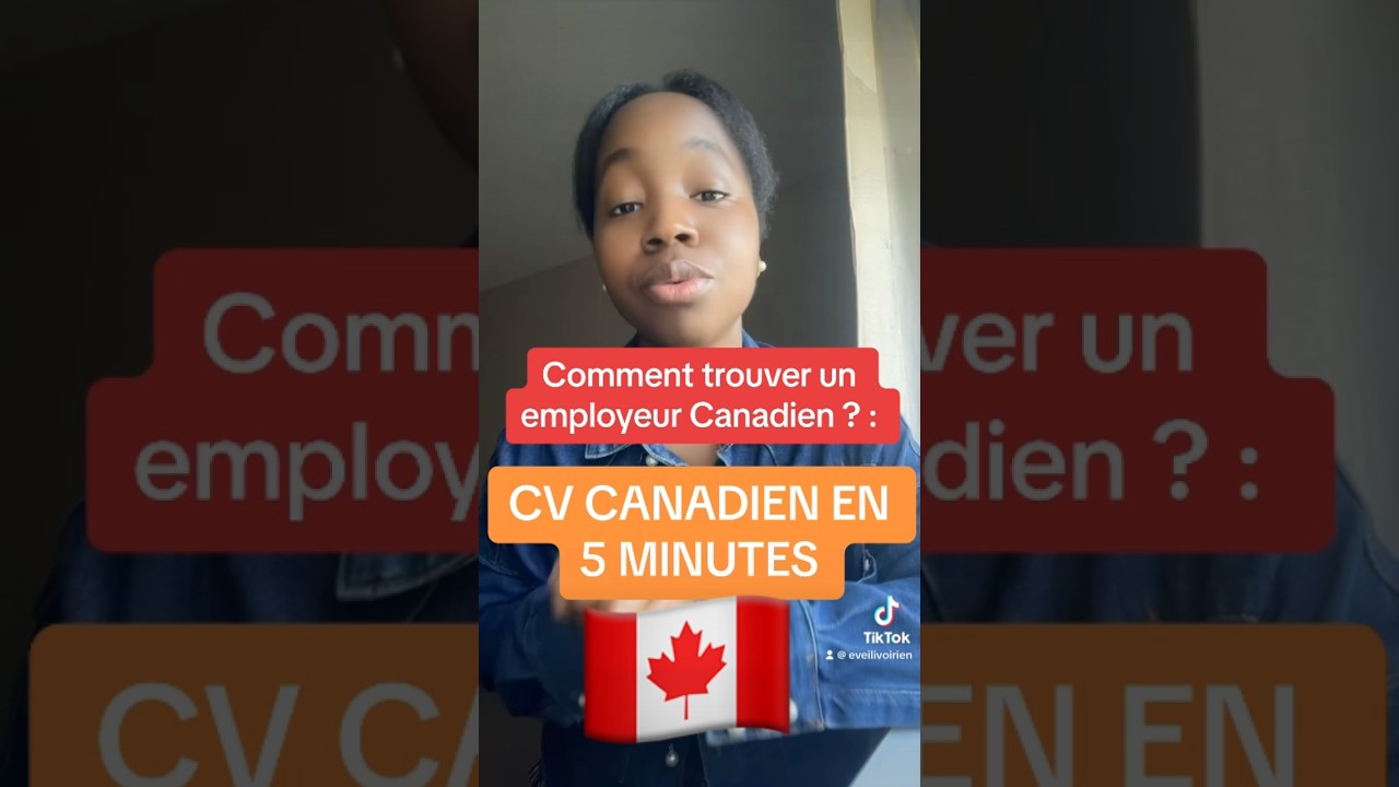 Cv Format Canadien en 5 MINUTES 🇨🇦 #cvcanadien #visacanada #travailcanada #immigrationcanada