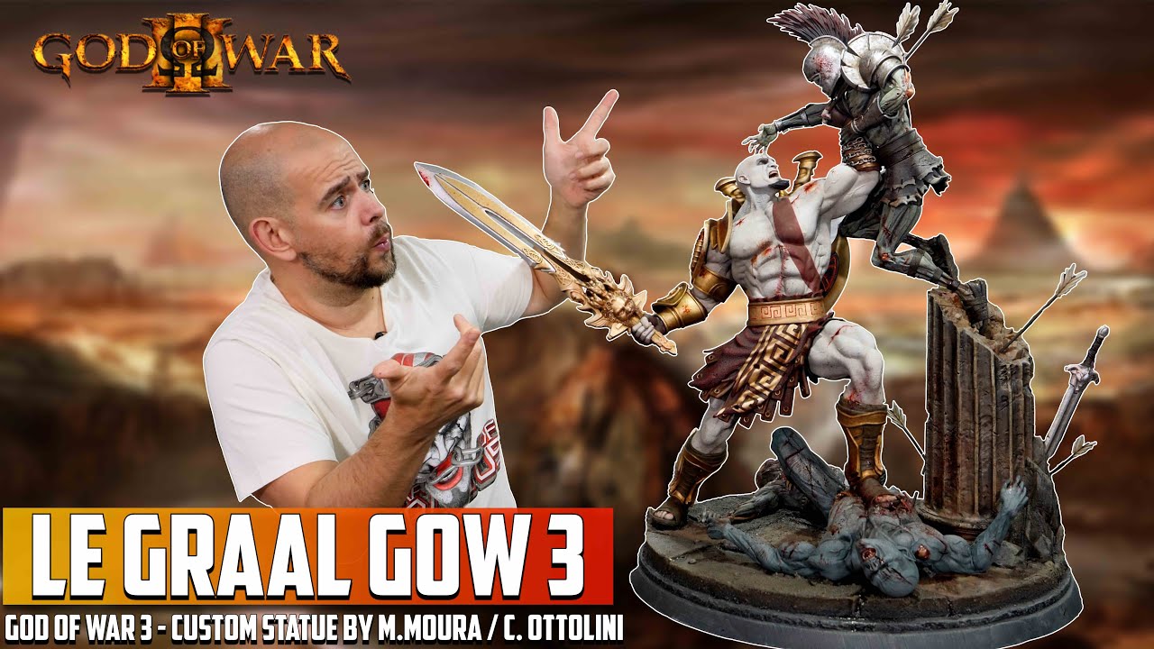 Le Graal GOD OF WAR 3 En STATUE !!! Kratos Diorama Custom Statue 1/4 Par M.Moura / C. Ottolini