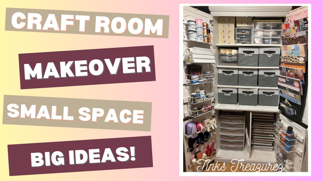Craft Room Makeover | Small Space, Big Ideas! Craft Box Dupe- Craft Cabinet DIY