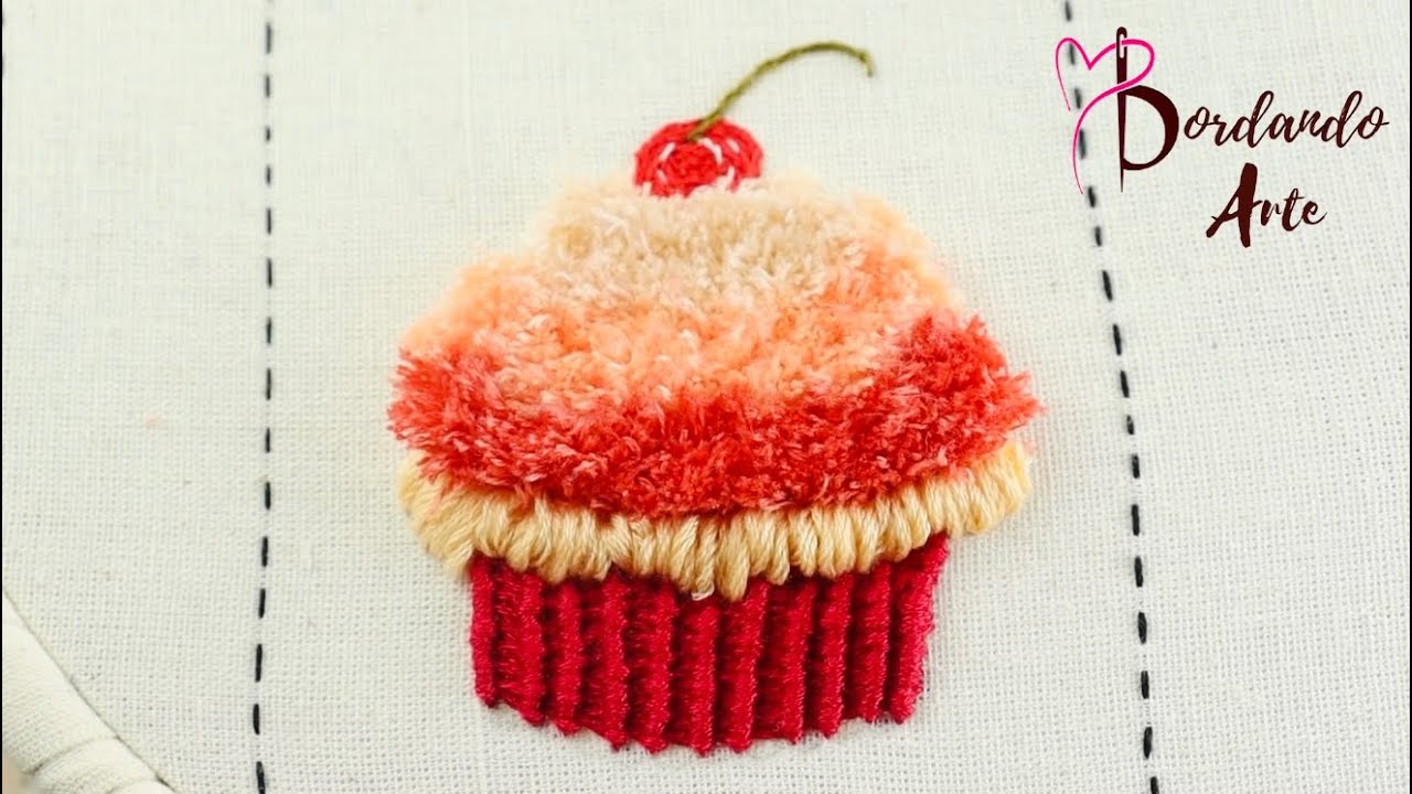 Cómo bordar a mano un cupcake