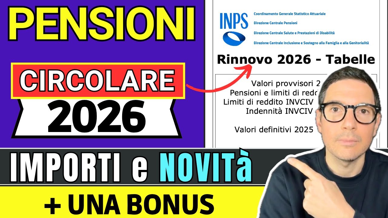 INPS⚠️ CIRCOLARE PENSIONI 2026 ➜ IMPORTI DEFINITIVI 📈RIVALUTAZIONI AUMENTI IRPEF REDDITI TAGLI BONUS
