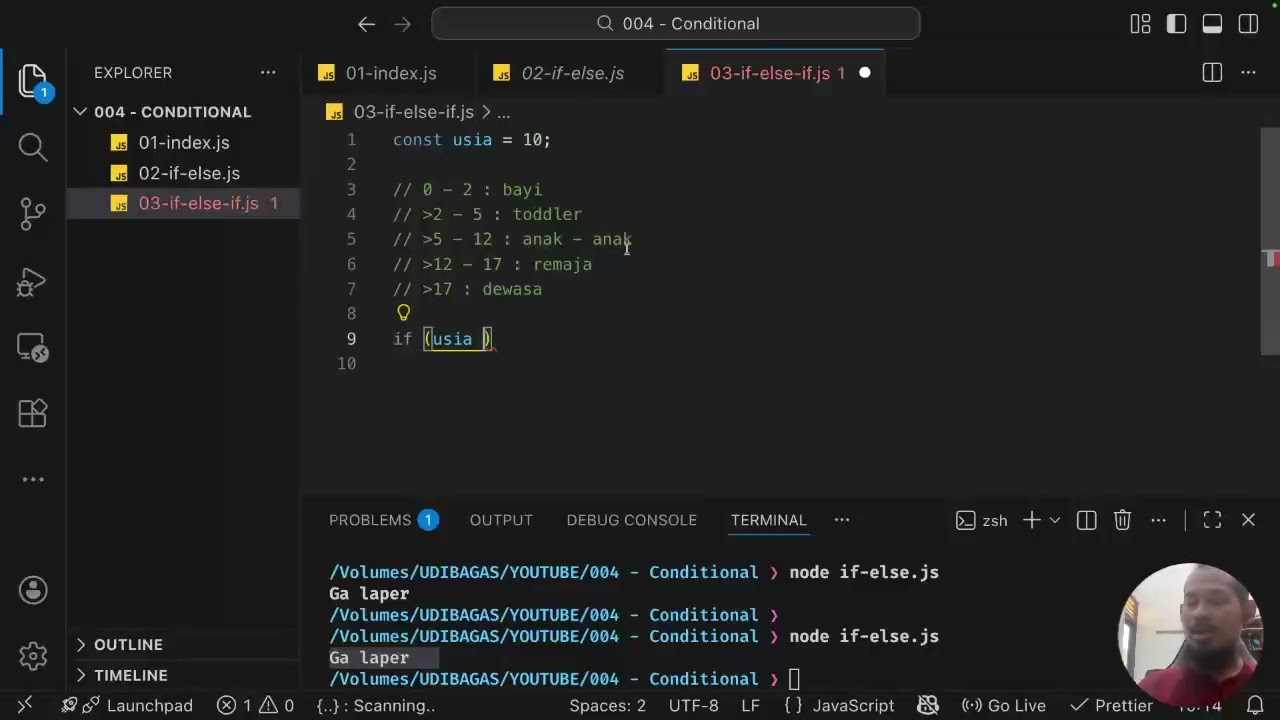 011 - Learning javascript: The right way - Conditional - if else if