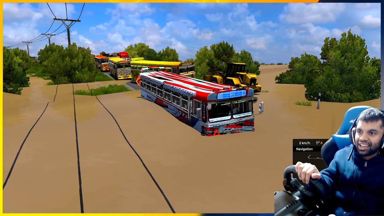 ගංවතුරට ගසාගෙනගිය බස්  | Ets2 multiplayer convoy