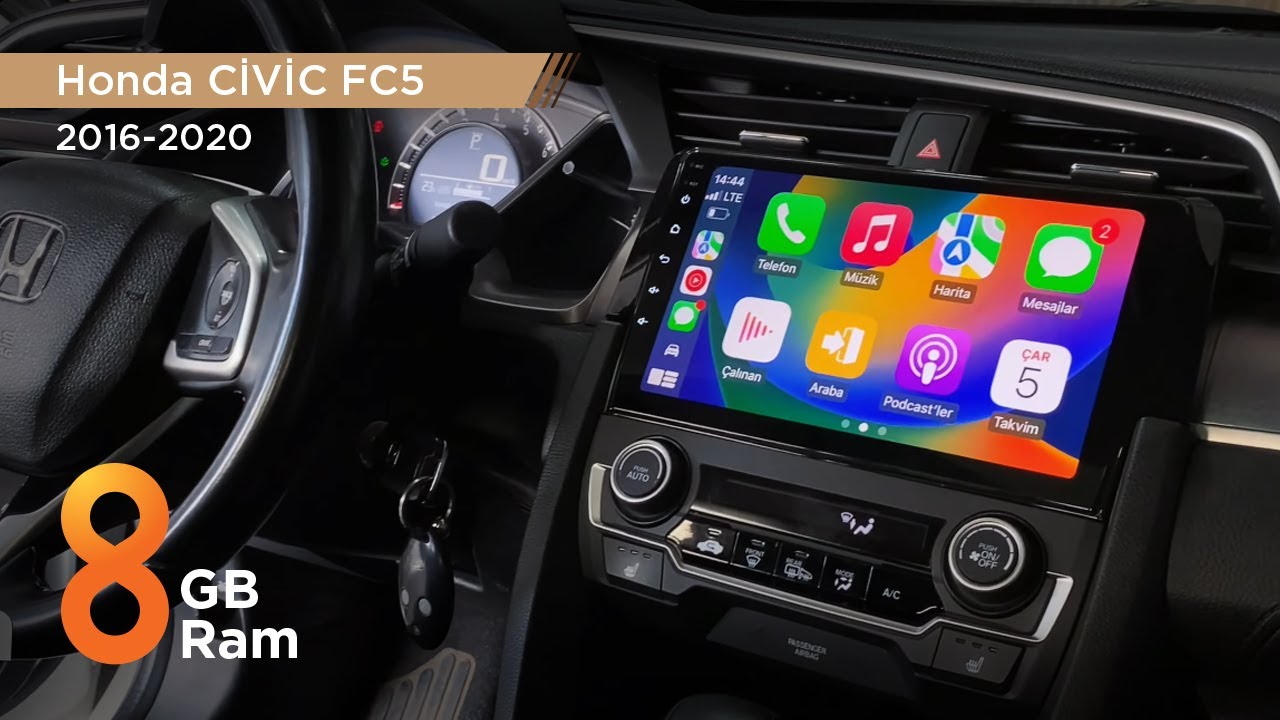 Honda CİVİC FC5 2016-2020 8 GB RAM Kablosuz Carplay Android Multimedya Navigasyo Geri Görüş-COMWEGEN