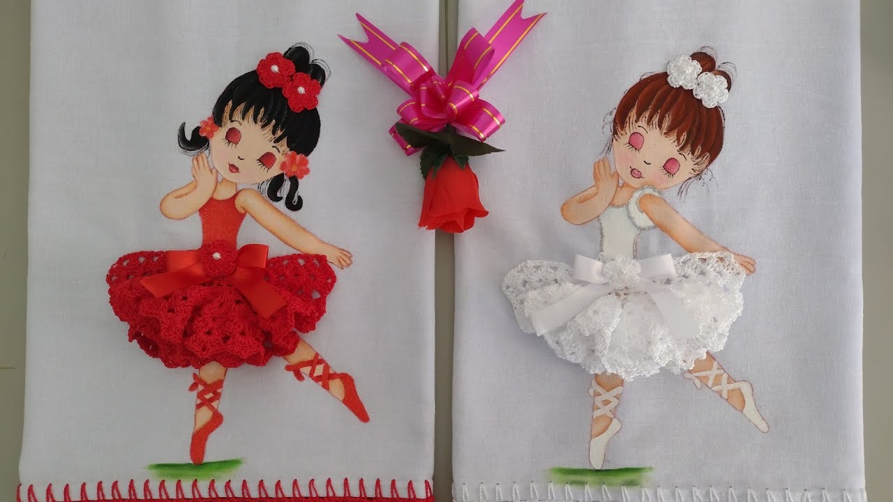 saía de crochê para boneca bailarina em pano de prato