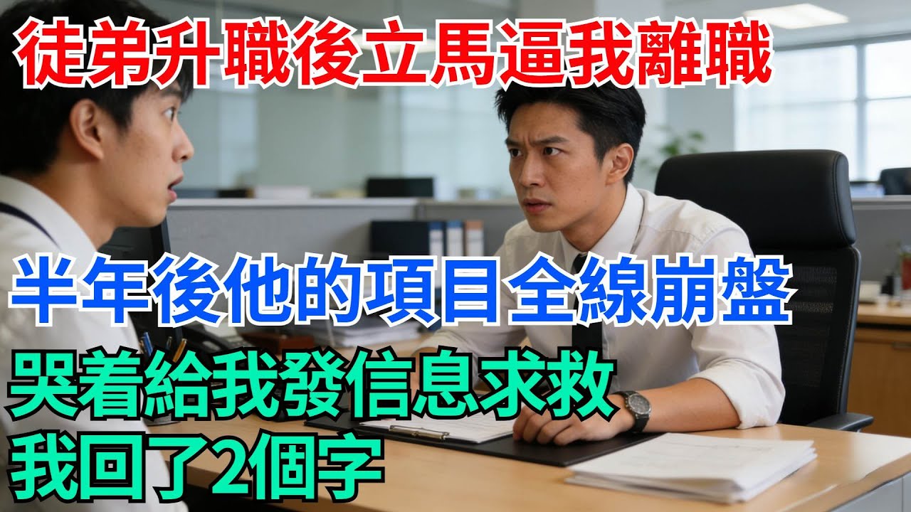 徒弟升職後第一件事就逼我主動離職，半年後他的項目全線崩盤，哭着給我發信息求救，我回了2個字【奇趣天下】#職場逆襲#職場智慧#爽文職場#工作日常#完結爽文