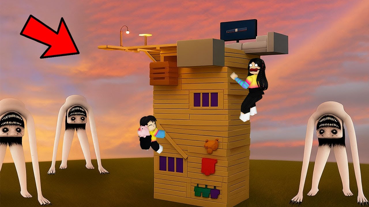 CONSTRUIMOS UNA TORRE PARA SOBREVIVIR AL APOCALIPSIS DE MONSTRUOS 😱en roblox | paolazgames