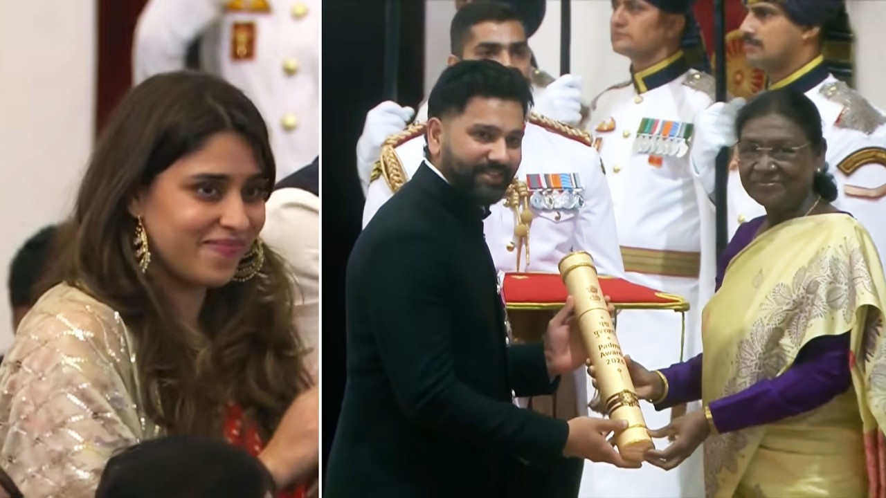 Rohit Sharma Received Padma Shri Award by President Murmu, Wife Ritika Reaction | Padma Awards 2026