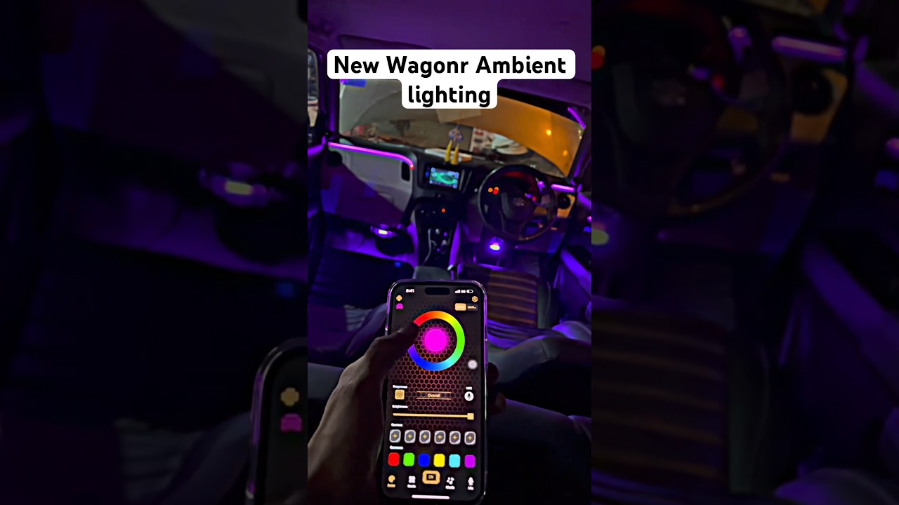 New Wagonr ambient lighting🥰 #shorts #viral #trending #ytshorts #youtubeshorts #ambientlights #car