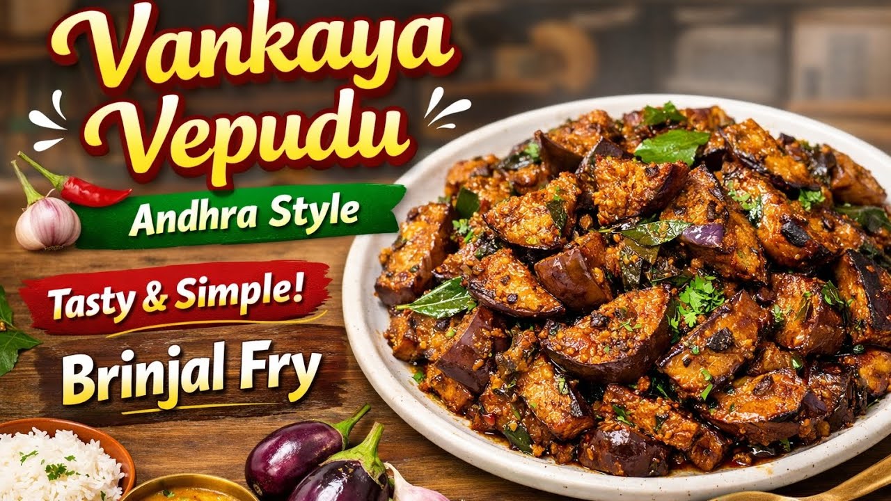 Vankaya Vepudu Recipe | Andhra Style Brinjal Fry | Simple & Tasty Dry Curry 😋