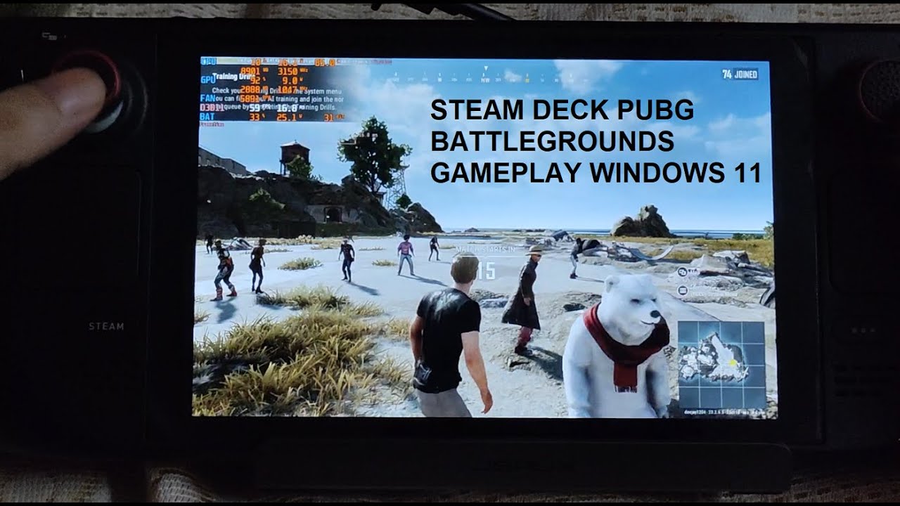 Steam Deck PUBG Battlegrounds Battle Royale SSD Gameplay Windows 11