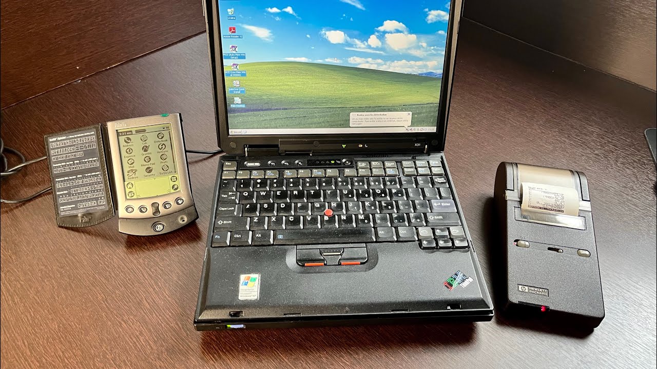A computer and printer from 1990s that could fit in your pocket! The Palm Vx and the HP 82240B.