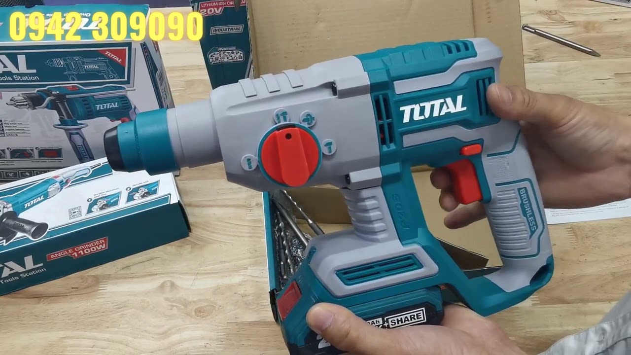 Hàng mới Total vừa về/ Khoan đục pin 4.5J, Cưa đĩa pin 185mm, Mài chỉnh tốc, Khoan giá rẻ....