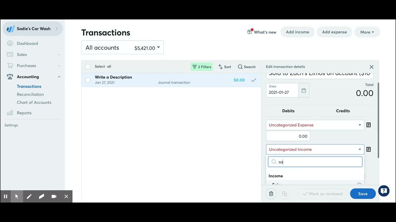 Wave Accounting _ Adding Transactions to Wave