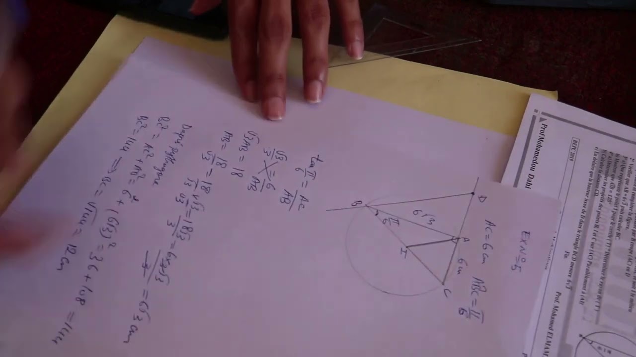 exercice 5 brevet maths  2019