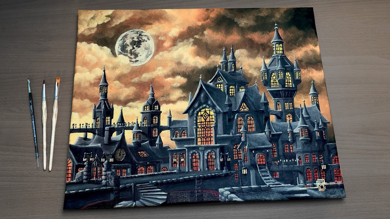 Fantasy Castle || Oil Painting Time-Lapse