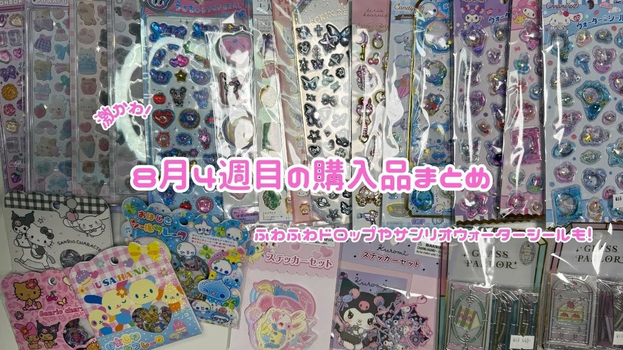 【購入品紹介】8月4週目の購入品紹介✨|ふわふわドロップやサンリオのウォーターシールも！収穫沢山でした🫧