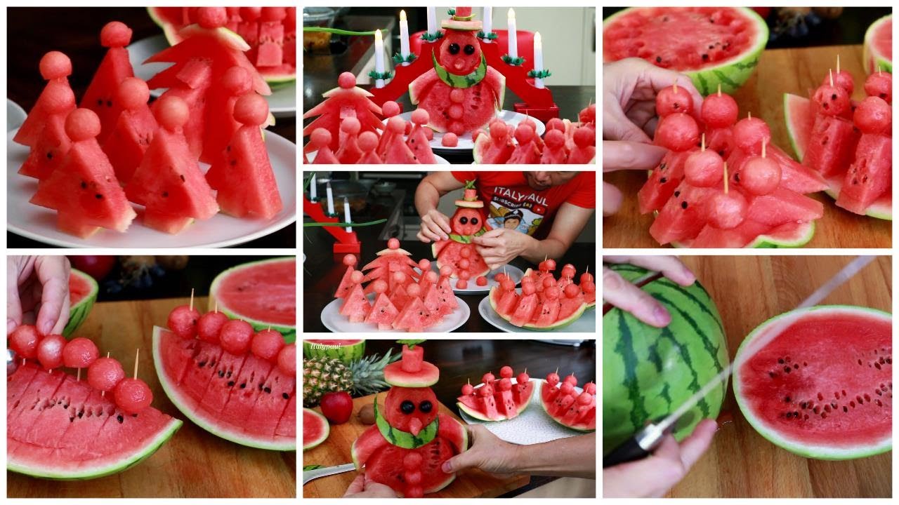 Christmas Watermelon Fruit Platter - Watermelon Christmas tree