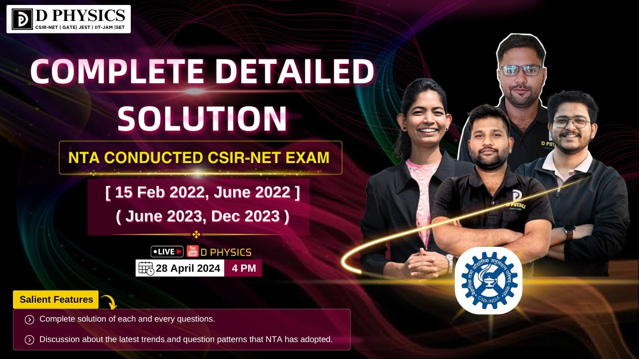 CSIR NET DEC 2023 Complete Detailed Solution NTA Conducted CSIR-NET Exam  || D PHYSICS |