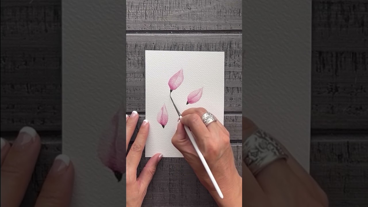 BEST Way to Paint Watercolor Flower Buds!! 🤩 #shorts #watercolor #easywatercolor #watercolorflowers