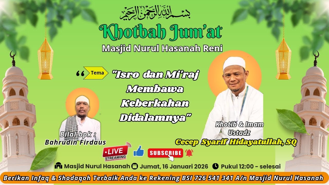 Live Streaming Khotbah Jum'at 16 Januari 2026.