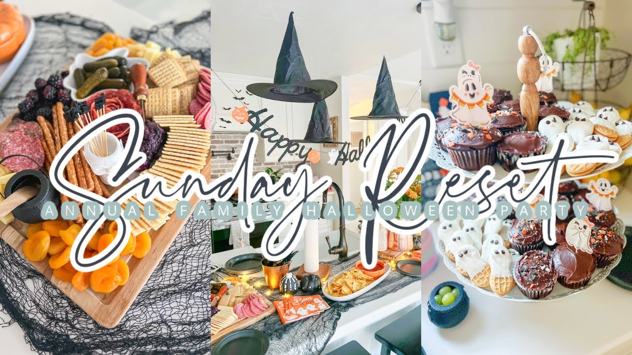 HALLOWEEN SUNDAY RESET // PARTY CLEAN AND PREP // COOK AND CLEAN // CHARLOTTE GROVE FARMHOUSE