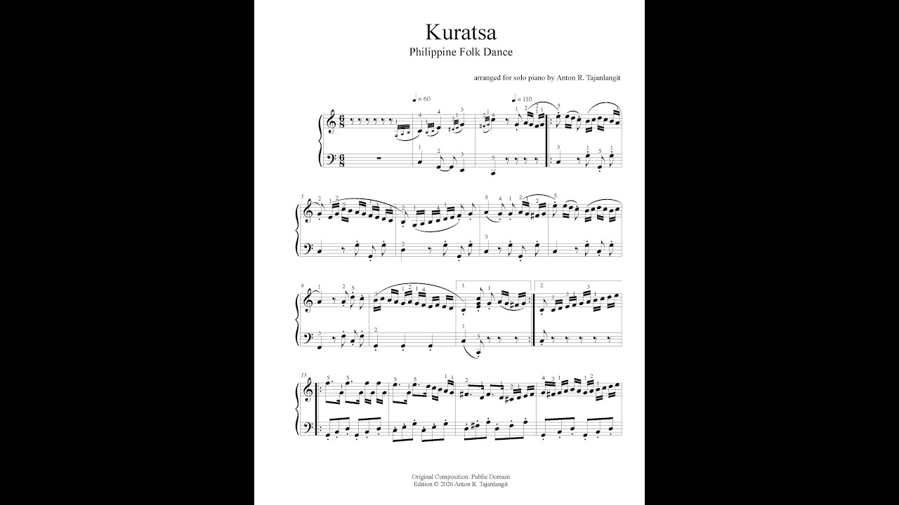 Solo piano arrangement - Kuratsa: A Philippine Folk Dance