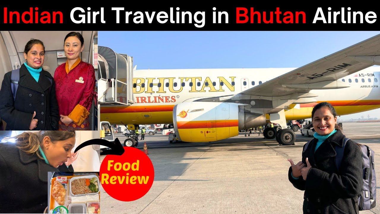 Indian Girl Going in Bhutan Airlines || Airline Food Airhostess Kathmandu To Delhi