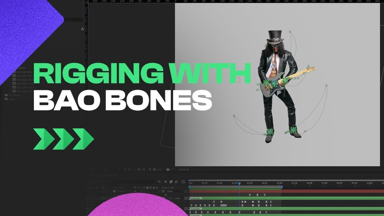 Риггинг персонажей с помощью BAO Bones в After Effects