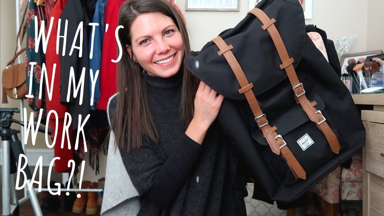 What's In My Work Bag + Review of Herschel Little America Backpack! Vlog 92