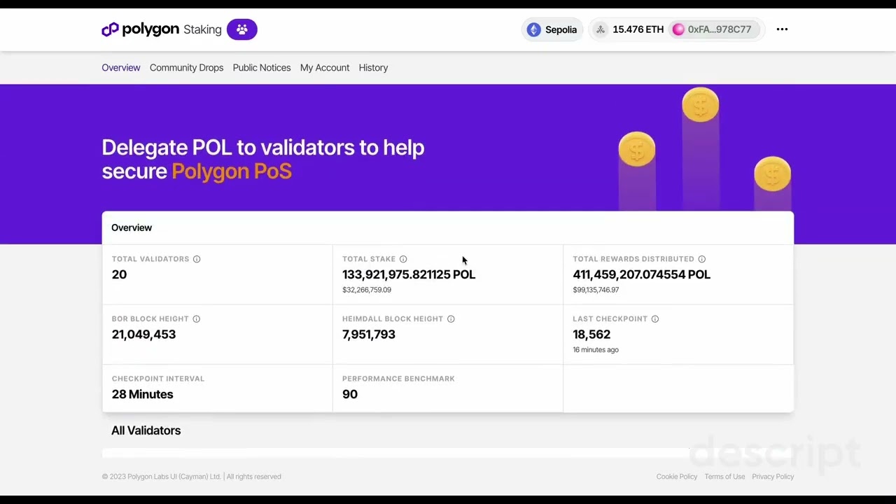 How to restake your rewards on Polygon Staking.