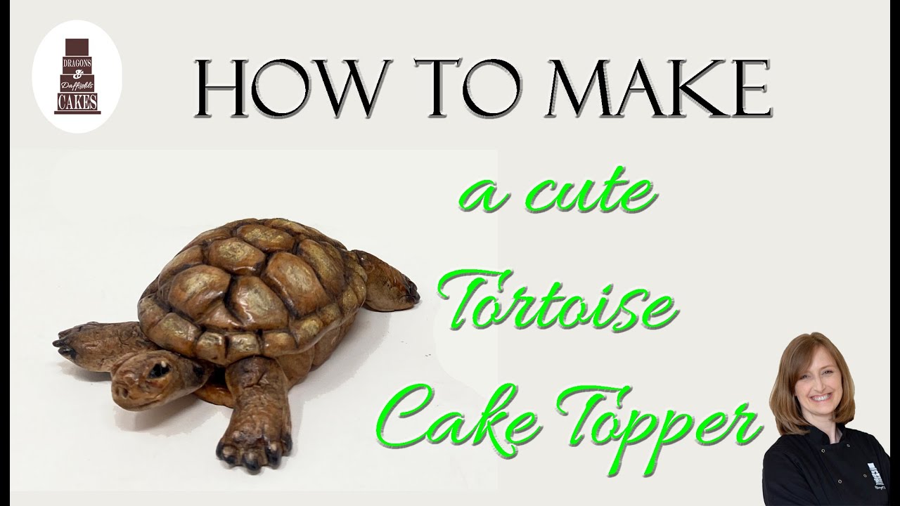 How to make a cute little tortoise edible cake topper.  Perfect for cupcakes too