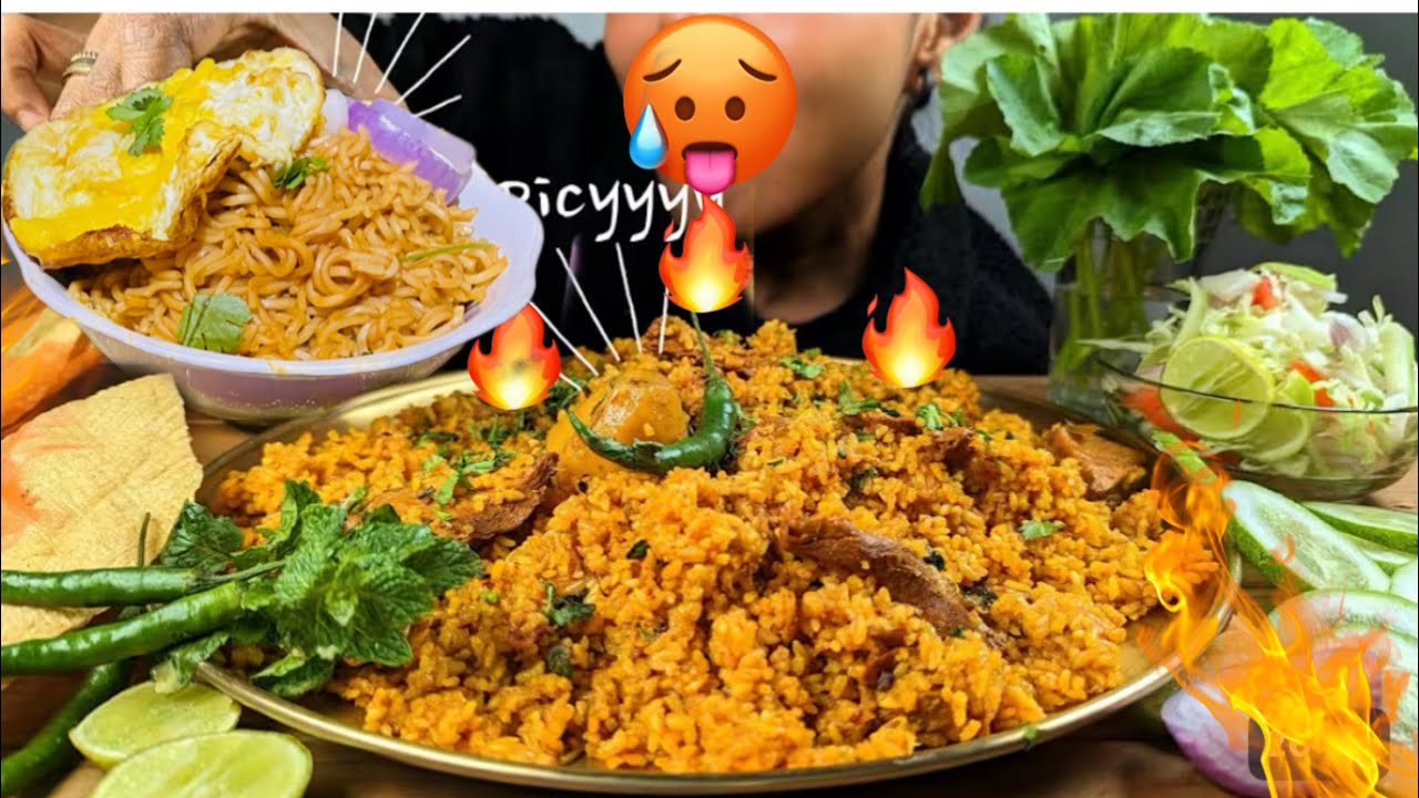 Local Chicken Soup/Veg Pulao papdh and salad🥵Spivy mukbang/extrem mukbang/indian mukbang new 